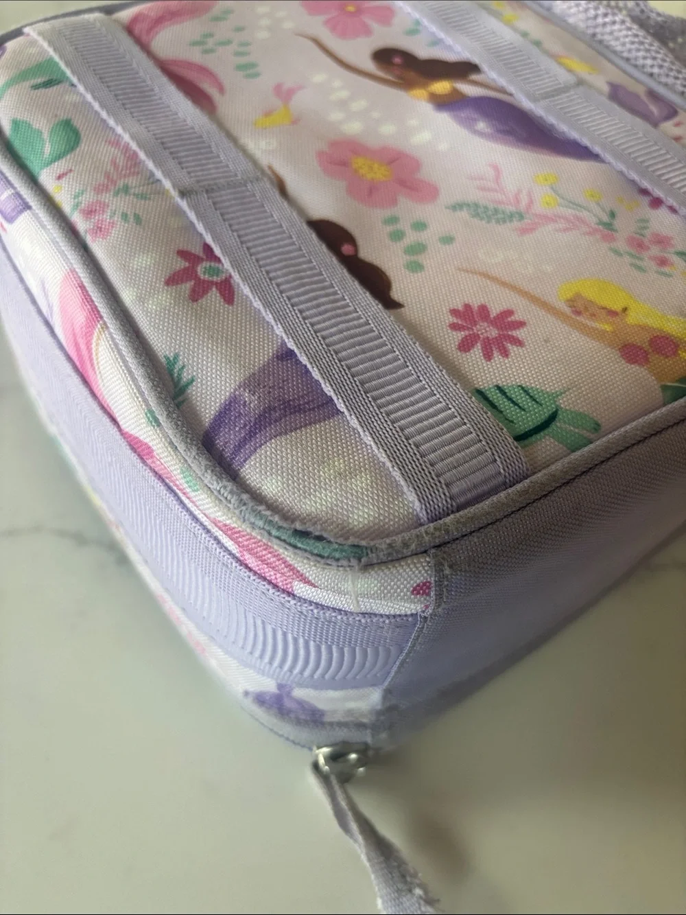 Pottery Barn Mermaid Print Kids Lunch Bag - Pastel Purple & Teal